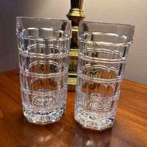 Two Vintage Cut Thomas O’Brien Crystal Highball Glasses